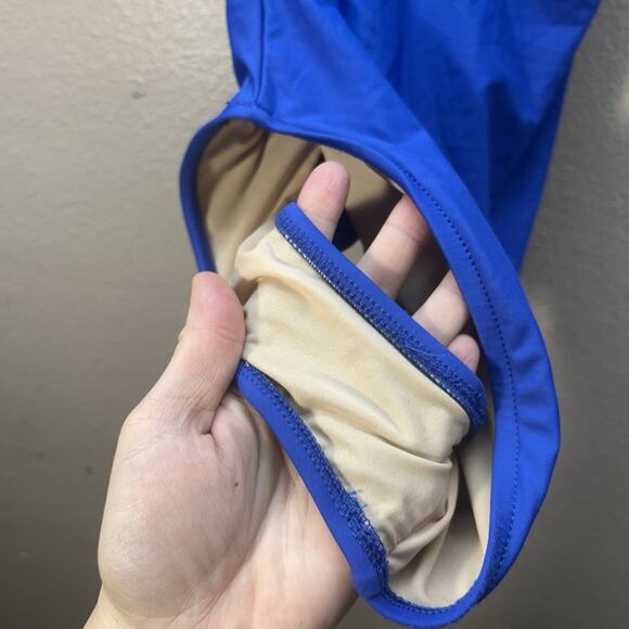 J.Crew One Piece Shoulder Tie Swimsuit Women's SZ 2 XS Blue Bathing Suit - Picture 7 of 7